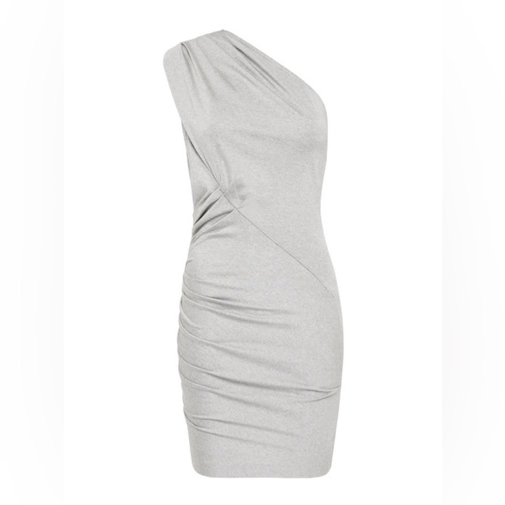 IRO Rogues Jersey One Shoulder Asymmetrical Dress in Mixed Grey Large - Picture 1 of 8